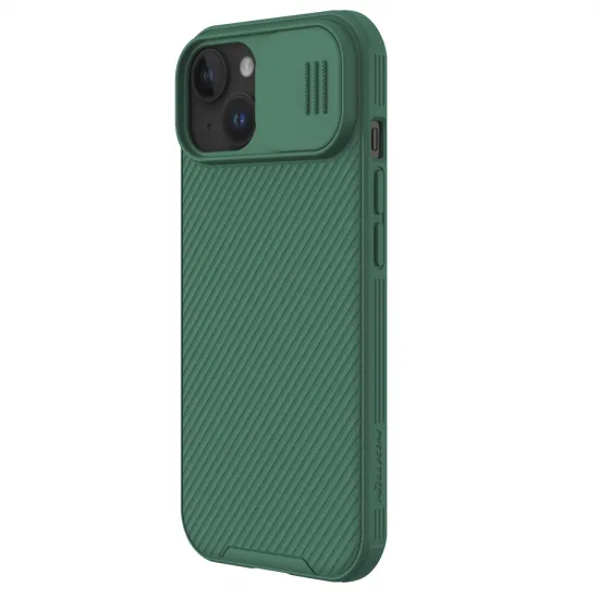 Nillkin CamShield Pro magnetische Hülle für iPhone 15 Plus mit Kameraschutz – Grün