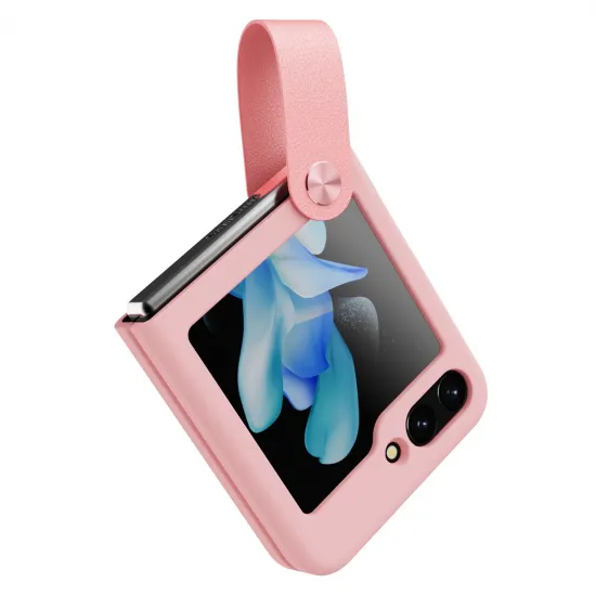 Nillkin Flex Flip Case with Charm and Stand for Samsung Galaxy Z Flip 5 - Peach