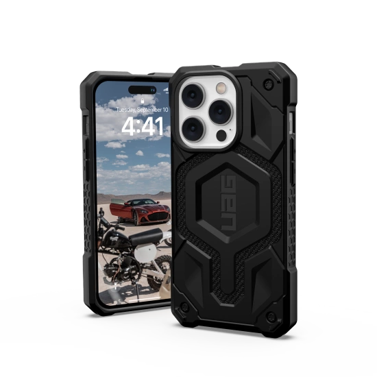 UAG Monarch - protective case for iPhone 14 Pro compatible with MagSafe (kevlar-black)