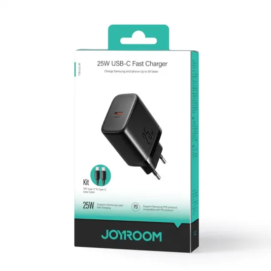 Joyroom JR-TCF11 fast charger with a power of up to 25W + USB-C / USB-C cable 1m - white