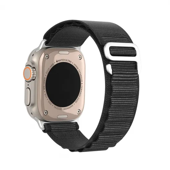 Sport Buckle Strap for Apple Watch 9/8/7/6/SE/5/4/3/2/1 (41, 40, 38 mm) Dux Ducis Strap GS Version - Black