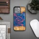 Bewood Unique Vegas wood and resin case for iPhone 13 Pro - pink and blue