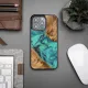 Bewood Unique Turquoise iPhone 13 Pro Wood and Resin Case - Turquoise Black