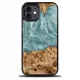 Wood and Resin Case for iPhone 12/12 Pro Bewood Unique Uranus - Blue and White