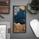Wood and resin case for Samsung Galaxy S23 Ultra Bewood Unique Neptune - navy blue and black