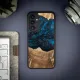 Wood and resin case for Samsung Galaxy A54 5G Bewood Unique Neptune - navy blue and black