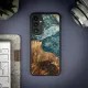Wood and resin case for Samsung Galaxy A54 5G Bewood Unique Planet Earth - blue-green