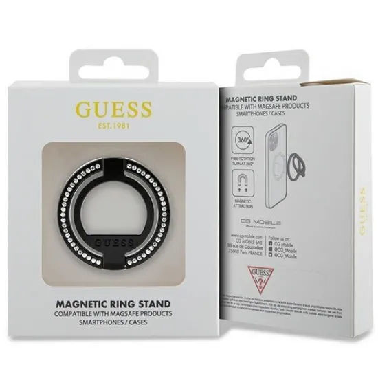 Guess MagSafe Ring stand GUMRSALDGK black/black Rhinestone