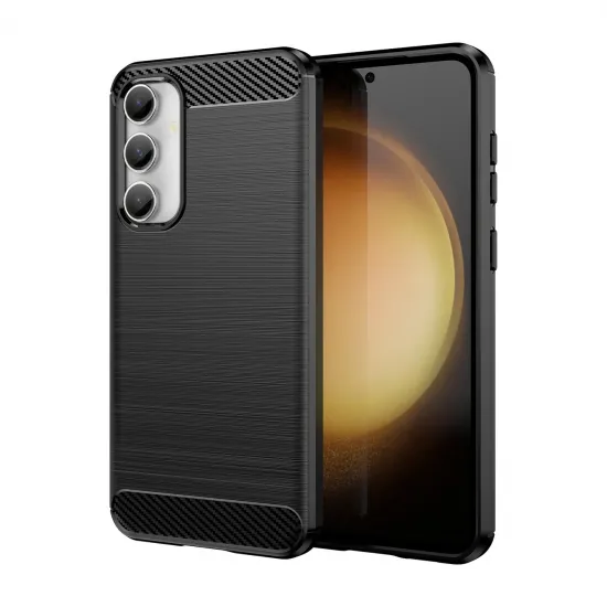 Flexible carbon pattern case for Samsung Galaxy S23 FE Carbon Case - black