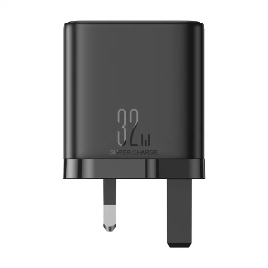Joyroom JR-TCF10 fast charger 2x USB-C USB-A 32W (UK plug) - black