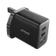 Joyroom JR-TCF10 fast charger 2x USB-C USB-A 32W (UK plug) - black