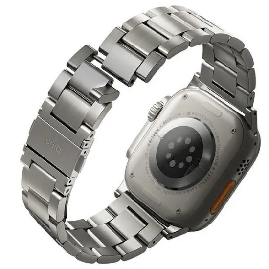Uniq Osta Strap Case for Apple Watch 42/44/45/ 49mm Series 1/2/3/4/5/6/7/8/SE/SE2/Ultra Stainless Steel Silver/Titanium Silver