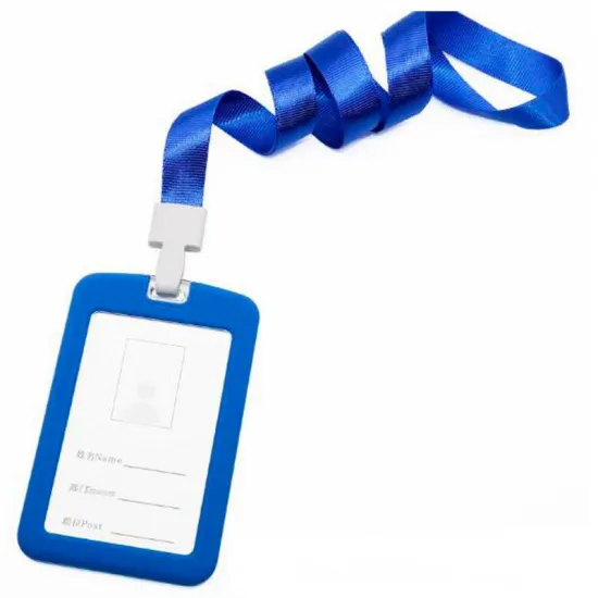 Ausweishalter mit Schlüsselband – blau