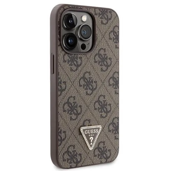 Guess GUHCP13LP4TDSCPW Case for iPhone 13 Pro / 13 - Brown Crossbody 4G Metal Logo