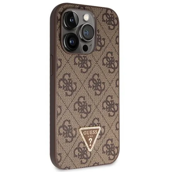 Guess GUHCP14XP4TDSCPW case for iPhone 14 Pro Max 6.7&quot; - brown Crossbody 4G Metal Logo