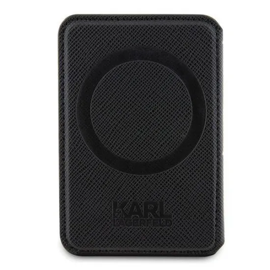 Karl Lagerfeld KLWMSPSAKHCK Wallet Card Slot Stand Saffiano Monogram Choupette MagSafe case - black