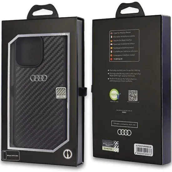 Audi Carbon Fiber iPhone 14 Pro Max 6.7&quot; black/black hardcase AU-TPUPCIP14PM-R8/D2-BK