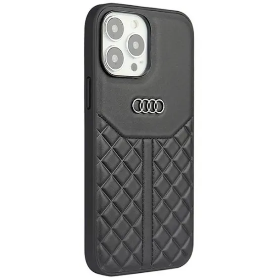 Audi Echtleder iPhone 13 Pro / 13 6,1&quot; schwarz/schwarz Hardcase AU-TPUPCIP13P-Q8/D1-BK