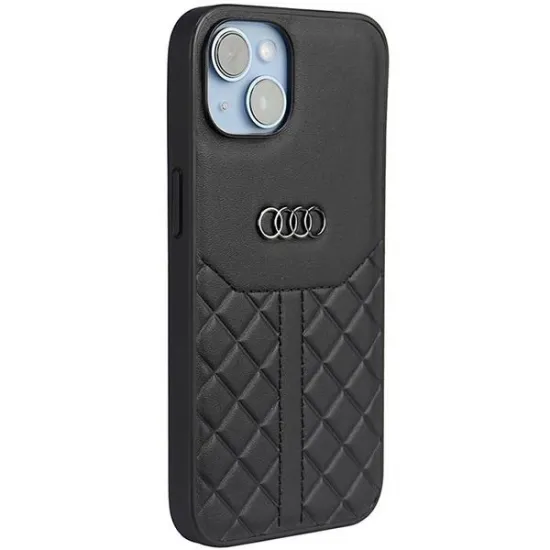 Audi Genuine Leather iPhone 14 6.1&quot; black/black hardcase AU-TPUPPCIP14-Q8/D1-BK