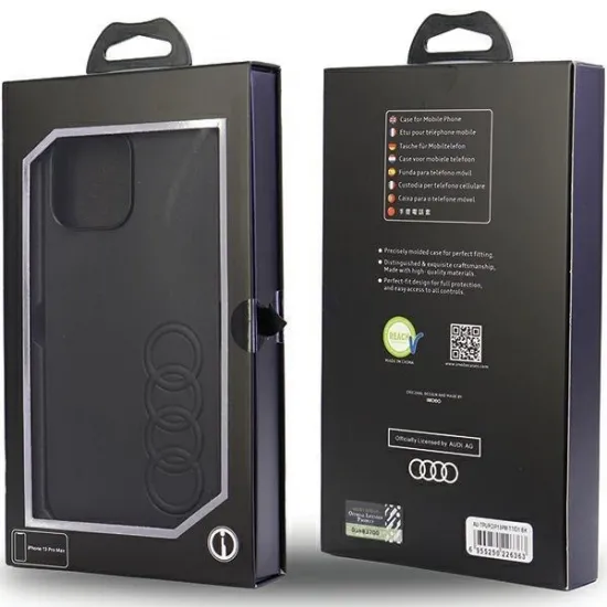 Audi Synthetic Leather iPhone 13 Pro Max 6.7&quot; black/black hardcase AU-TPUPPCIP13PM-TT/D1-BK