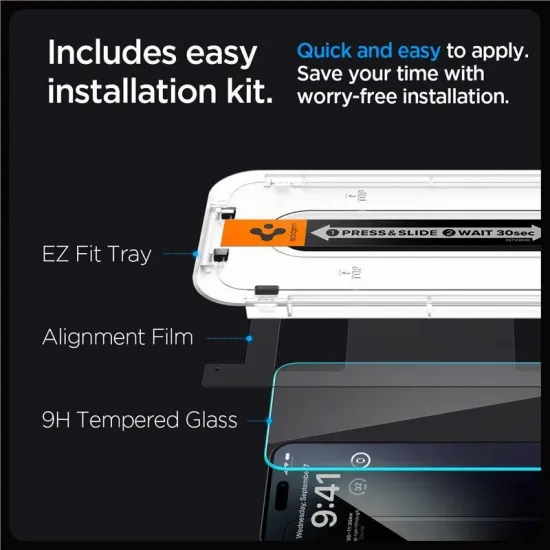TEMPERED GLASS Spigen GLAS.TR "EZ FIT" 2-PACK IPHONE 15 PRO MAX CLEAR
