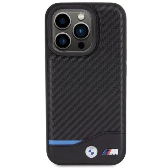 BMW Leather Carbon case for iPhone 15 Pro - black