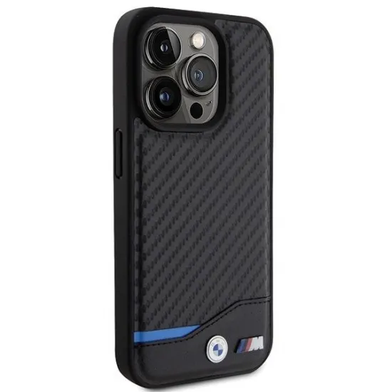 BMW Leather Carbon case for iPhone 15 Pro - black