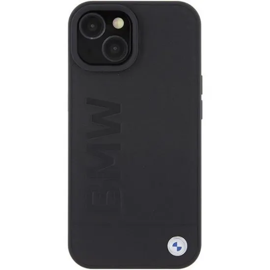 BMW Leather Hot Stamp case for iPhone 15 Plus - black