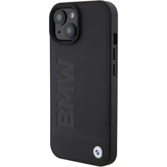 BMW Leather Hot Stamp case for iPhone 15 - black