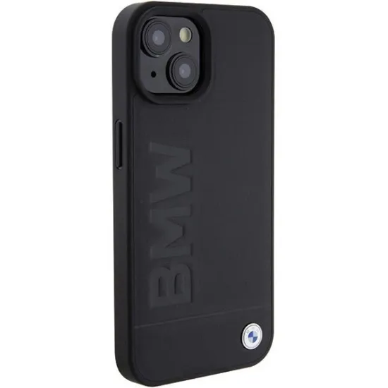 BMW Leather Hot Stamp case for iPhone 15 - black