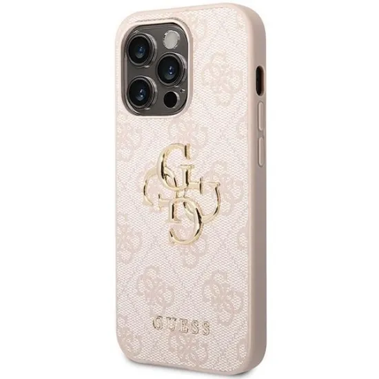 Guess 4G Big Metal Logo case for iPhone 15 Pro - pink