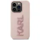 Karl Lagerfeld 3D Rubber Glitter Logo case for iPhone 15 Pro Max - pink