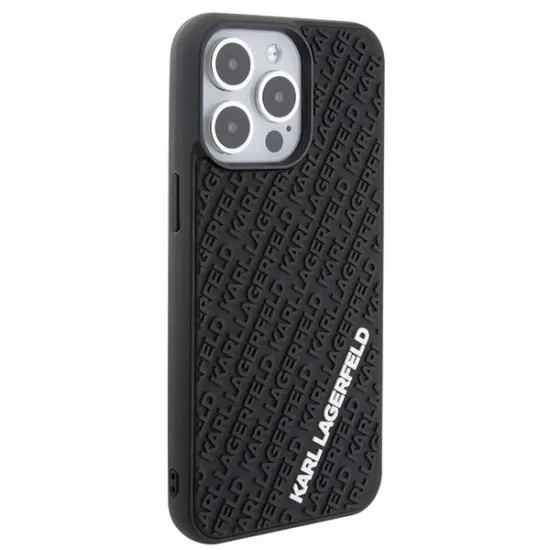 Karl Lagerfeld 3D Rubber Multi Logo case for iPhone 15 Pro Max - black