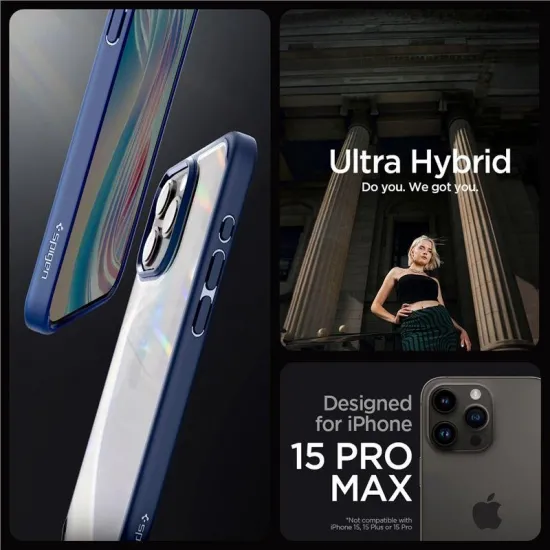 Spigen Ultra Hybrid, navy blue - iPhone 15 Pro Max