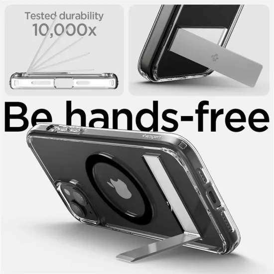 Spigen Ultra Hybrid S MagSafe case with stand for iPhone 15 Plus - black