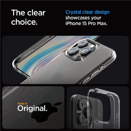 Spigen Ultra Hybrid case for iPhone 15 Pro Max - transparent and matte