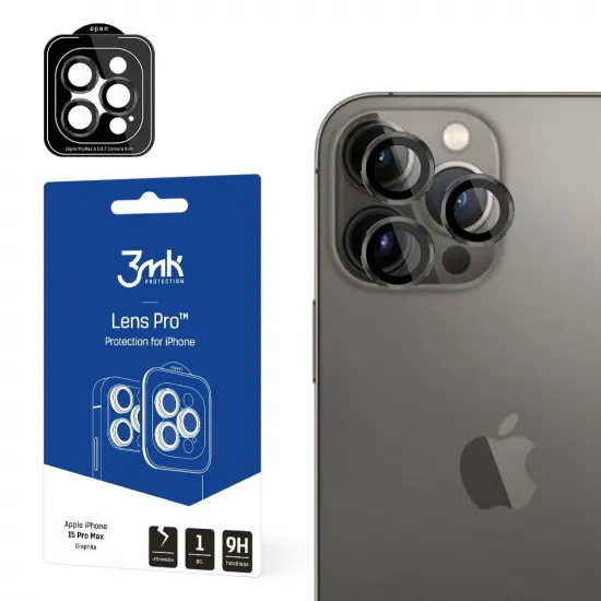 Apple iPhone 15 Pro Max – 3mk Lens Protection Pro Graphite