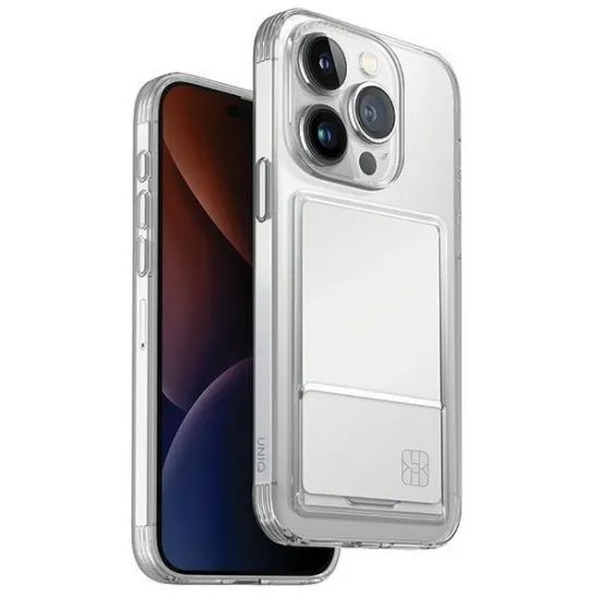 Uniq Air Fender ID iPhone 15 Pro 6.1&quot; case nude transparent Cardslot