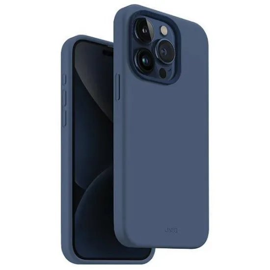 Uniq Lino Hue iPhone 15 Pro 6.1&quot; case Magclick Charging navy blue/navy blue