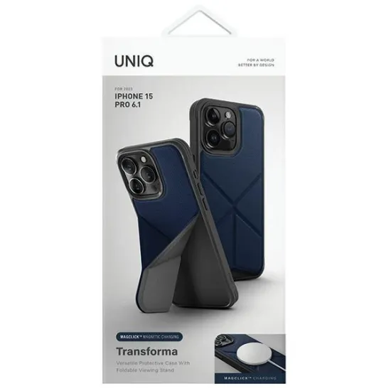 Uniq Hülle Transforma iPhone 15 Pro 6,1&quot; Magclick Charging Blau/Elektroblau