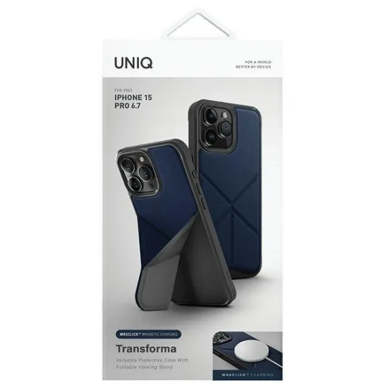 Uniq case Transforma iPhone 15 Pro Max 6.7&quot; Magclick Charging blue/electric blue