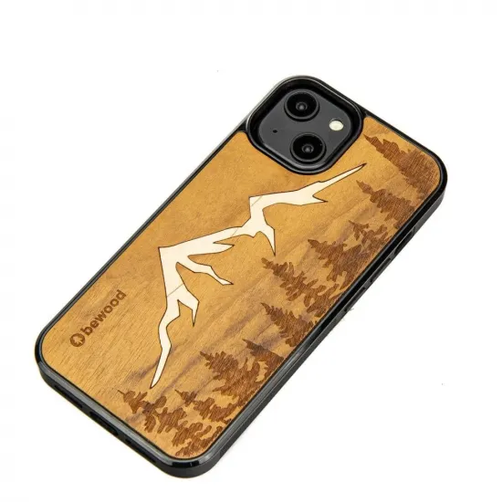 Wooden case for iPhone 15 Plus Bewood Imbuia Mountains