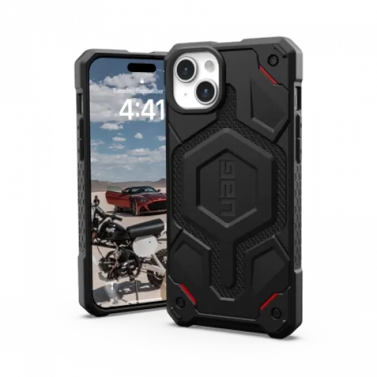 UAG Monarch Pro case with MagSafe for iPhone 15 Plus - black kevlar