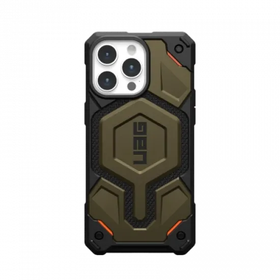 UAG Monarch Pro - protective case for iPhone 15 Pro Max compatible with MagSafe (kevlar element green)