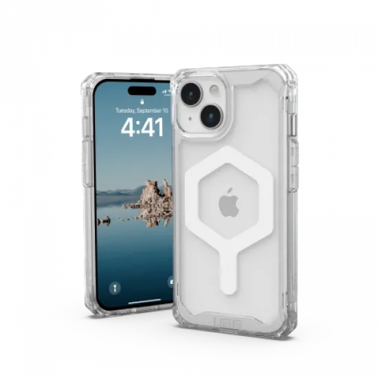 UAG Plyo MagSafe case for iPhone 15 - transparent and white