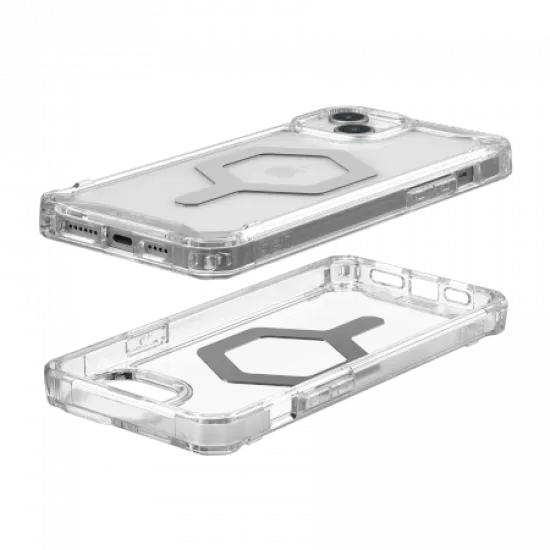 UAG Plyo MagSafe case for iPhone 15 Plus - transparent and silver