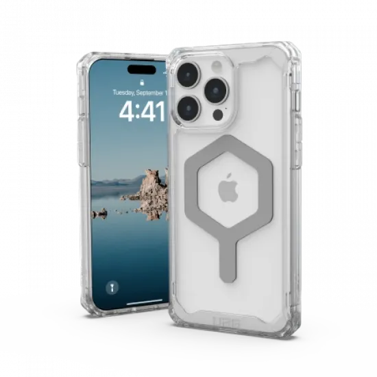 UAG Plyo MagSafe case for iPhone 15 Pro Max - transparent and silver
