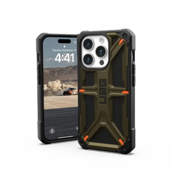 UAG Monarch case for iPhone 15 Pro - green kevlar