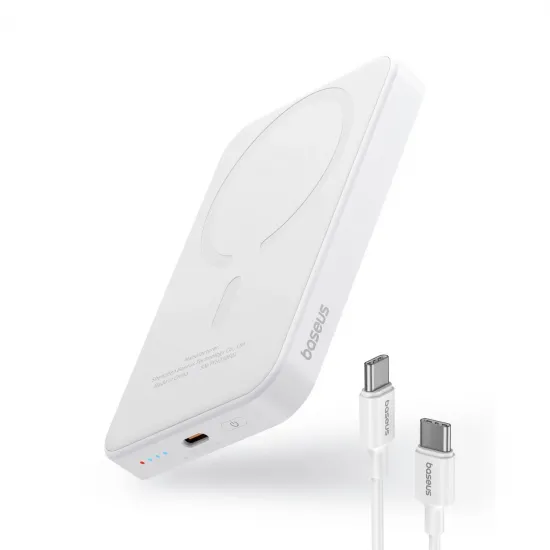 Baseus Mini-Powerbank 5000 mAh 20 W + USB-C-Kabel (20 V/3 A) – Weiß