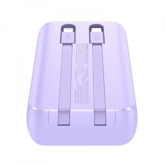 Joyroom JR-PBC06 mini power bank with built-in USB-C / Lightning cables 30W 10000mAh - purple
